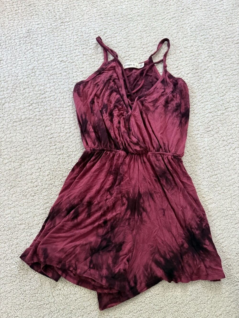 GINGER G Burgundy Black Romper Size S Stretch Gamecocks